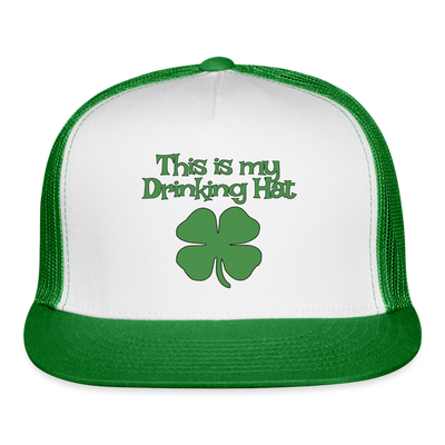 This Is My Drinking Hat - white/kelly green